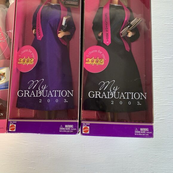 Barbie My Graduation 2003 Doll with Charm Mattel Black And Purple Lot Of 2 - Picture 3 of 8